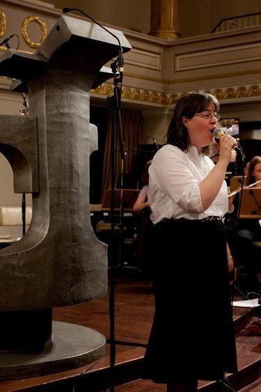 Jenny leading the singing at All Souls Langham Place